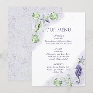 Coastal Chic   Purple and Green Nautical Wedding Menu