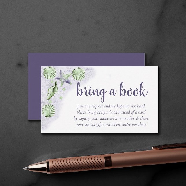 Coastal Chic | Purple and Lime Green Bring a Book Enclosure Card (Creator Uploaded)