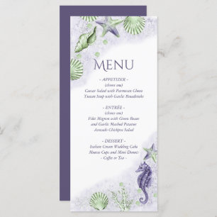 Coastal Chic   Purple and Lime Green Party Menu