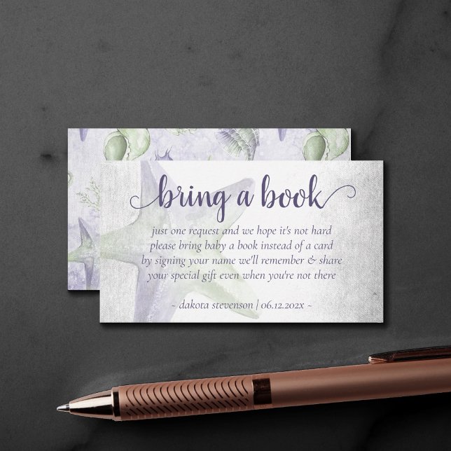 Coastal Chic | Purple Green Starfish Bring a Book Enclosure Card (Creator Uploaded)