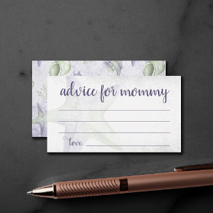 Coastal Chic   Purple Green Starfish Shower Advice Enclosure Card