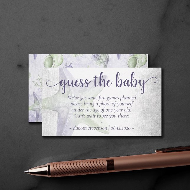 Coastal Chic | Purple Starfish Guess Photo Request Enclosure Card (Creator Uploaded)