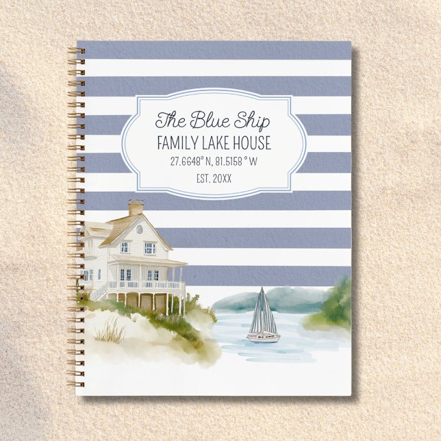 Coastal Chic Rental Lake House Livre d'or (In situ)