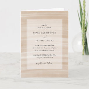 Coastal Chic Sandy Neutral Elegant Wedding Invitation