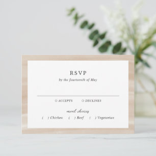 Coastal Chic Sandy Neutral Elegant Wedding RSVP Card
