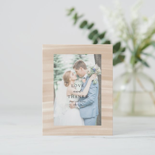 Coastal Chic Sandy Neutral Elegant Wedding Thank You Card (Standing Front)