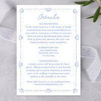 Coastal Chic Shell Border Elegant Blue Wedding