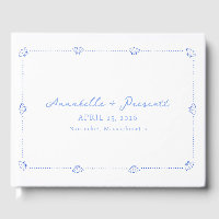 Coastal Chic Shell Border Elegant Blue Wedding