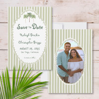 Coastal Chic Sun Palm Tree Wedding Photo