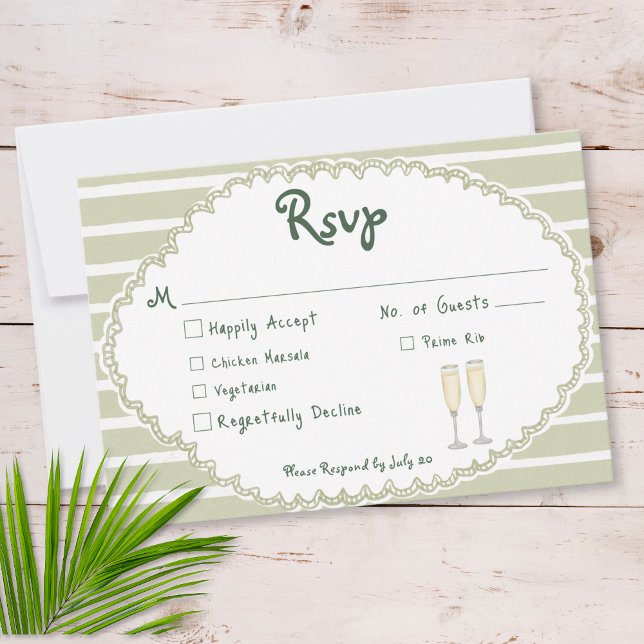 Coastal Chic Sun Palm Tree Wedding RSVP Card (Creator Uploaded)