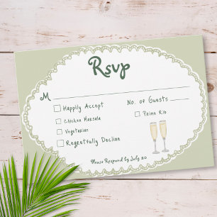 Coastal Chic Sun Palm Tree Wedding RSVP Card