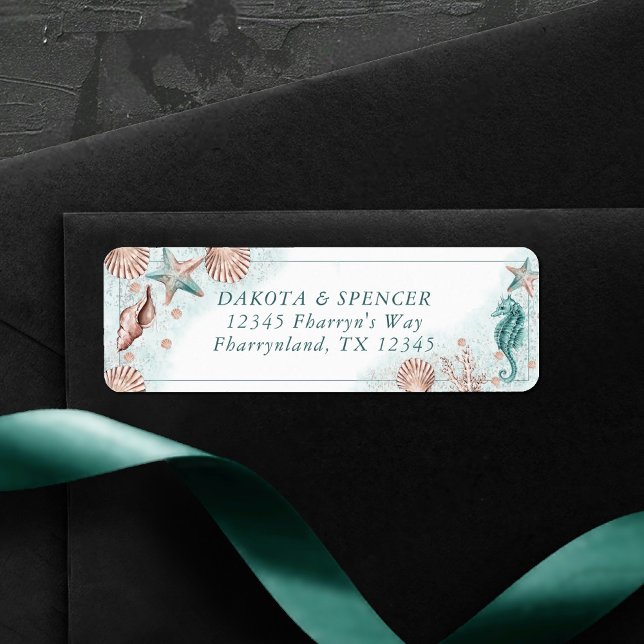 Coastal Chic | Teal and Coral Reef Wedding Address (Creator Uploaded)