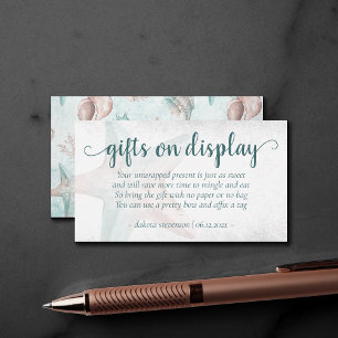 Coastal Chic   Teal Coral Starfish Gift Display Enclosure Card