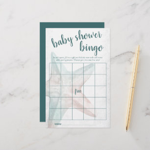 Coastal Chic Teal Starfish Bingo Shower Game