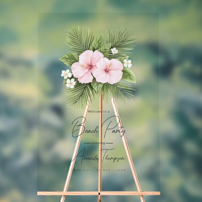 Coastal Chic Transparent Beach Party Welcome (Neutre)