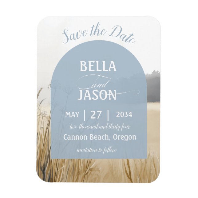 Coastal Chic Wedding Save the Date  Magnet (Vertical)