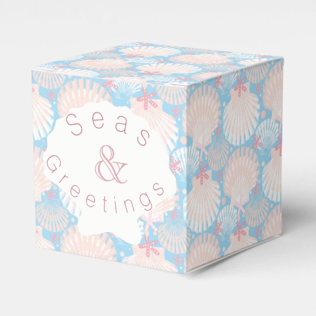 Coastal Christmas Blue   Favor Box (Front Side)