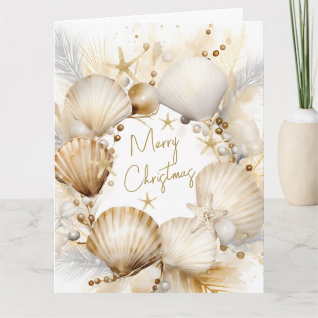 Coastal Christmas Card Personalizable (Front)