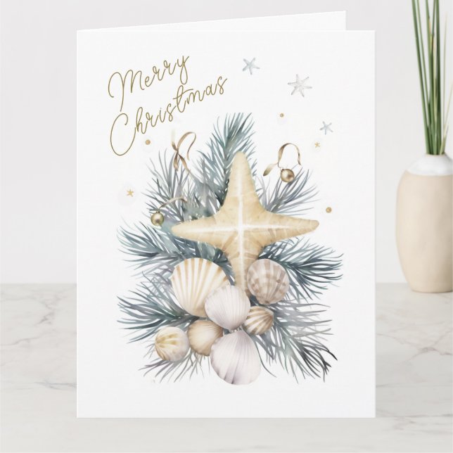 Coastal Christmas Card Personalizable (Front)