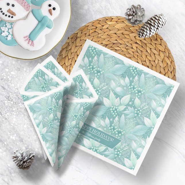 Coastal Christmas Foliage Berries Pattern#7 ID1009 Napkin (Creator Uploaded)