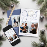 Coastal Christmas Joy Seashell Holiday 3 Photos<br><div class="desc">This Coastal, Nautical Christmas Joy Seashell Holiday Photo features a rustic seashell as the "o" in Joy on a background of coastal white wood, with seaside blue text. Easy to add three of your favourite photos and details for a fun Christmas card! Please contact us at cedarandstring@gmail.com if you need...</div>