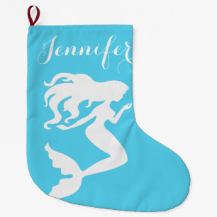 Coastal Christmas Mermaid Stocking