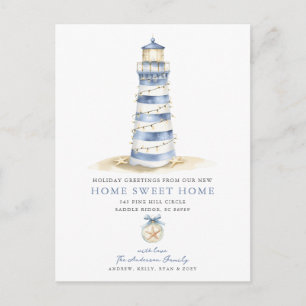 Coastal Christmas Moving Announcement Postcard