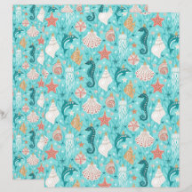 Coastal Christmas Ornaments Scrapbook Paper