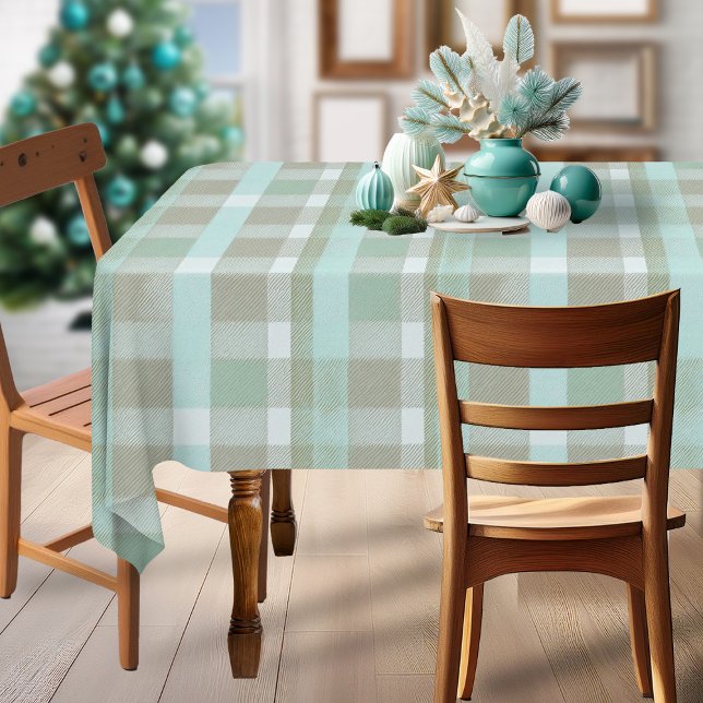 Coastal Christmas Plaid Pattern#2 ID1009 Tablecloth (Creator Uploaded)