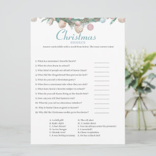 Coastal Christmas Riddles game card