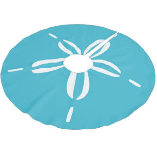 Coastal Christmas Sand Dollar Seashell  Brushed Polyester Tree Skirt