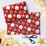 Coastal Christmas Sand Dollar Starfish Red Tissue Paper<br><div class="desc">Beautiful coastal Christmas tissue paper features a pattern of starfish,  sand dollars,  and glitter coral in a red and white colour scheme.
*If you would like this design on more products or need design help,  please contact me through Zazzle Chat.</div>