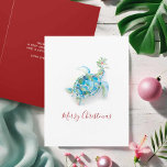 Coastal Christmas Sea Turtle Watercolor Holiday Card<br><div class="desc">Celebrate the season with these beach Christmas cards, perfect for bringing a touch of the ocean to your holiday greetings. Featuring an original hand-painted watercolor sea turtle adorned with holly and red berries in vibrant tropical colours, this design is set against a crisp white background for a fresh and festive...</div>