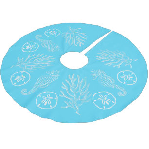 Coastal Christmas Seashell Skirt Brushed Polyester Tree Skirt