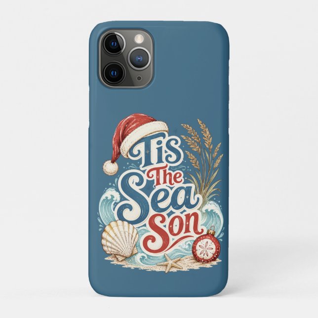 Coastal Christmas Tis Sea Son Typography Case-Mate iPhone Case (Back)