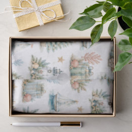 Coastal Christmas Watercolor Nautical Holiday Tissue Paper