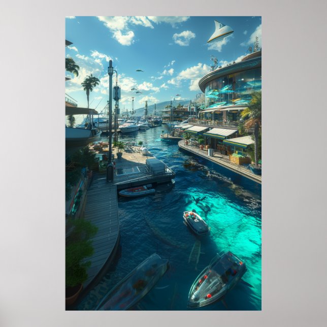 Coastal City Modern Cinema Scene Poster (Front)