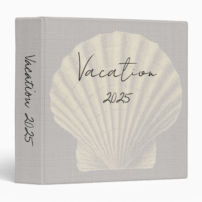 Coastal Clam Shell Keepsake Binder (Front/Spine)