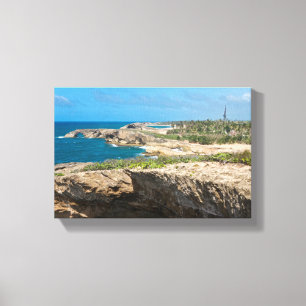Coastal Cliffs and Beaches at Cueva del Indio Canvas Print