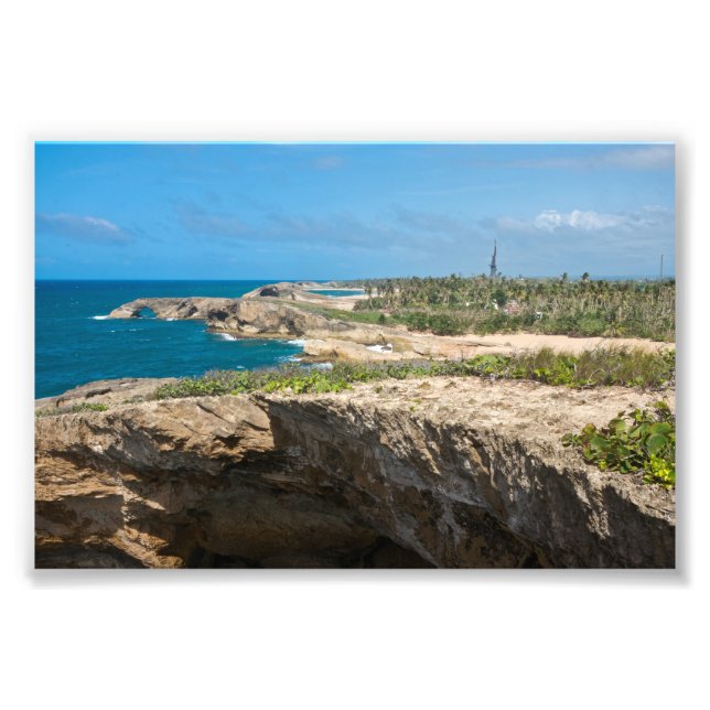 Coastal Cliffs and Beaches at Cueva del Indio Photo Print (Front)