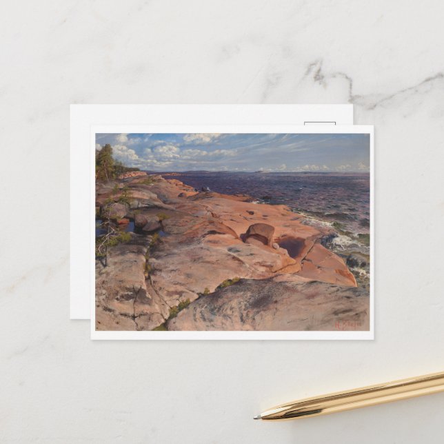 Coastal cliffs at Villinki, Helmi Biese  Postcard (Front/Back In Situ)