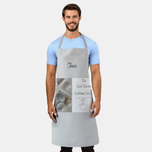 Coastal Coffee Shop Business Branding Apron