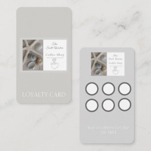Coastal Coffee Shop Business Branding  Loyalty Card