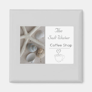Coastal Coffee Shop Business Branding Magnet