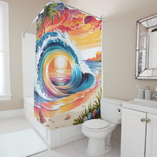 Coastal & Colourful Vibrant Sunset Beach Wave