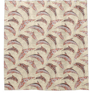 Coastal Coral Hawaiian Tribal Dolphins