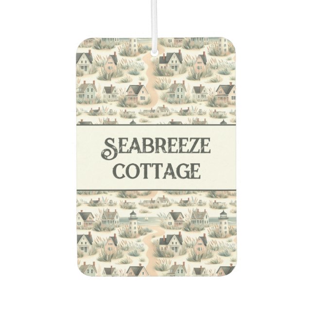 Coastal Cottage Lighthouse Pattern Air Freshener (Front)