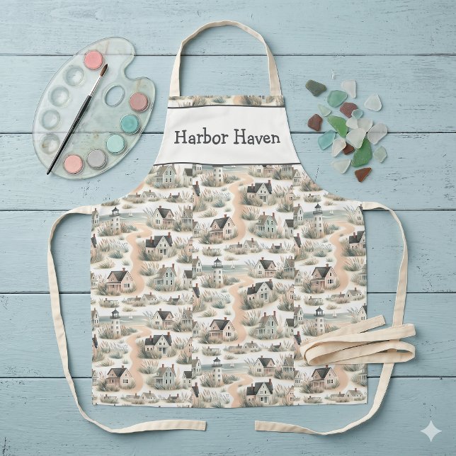Coastal Cottage Lighthouse Pattern Apron (Coastal Cottage Lighthouse Pattern Apron)