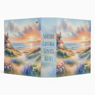 Coastal Cottage Sunset Dunes Watercolor Binder