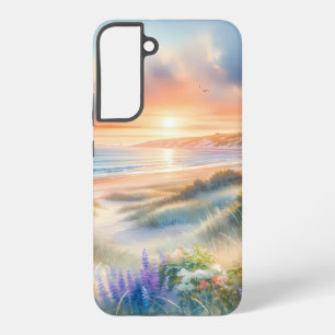 Coastal Cottage Sunset Dunes Watercolor Samsung Galaxy Case